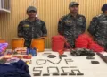 Cache of arms and explosives recovered by Odisha Police from Rayagadha forest