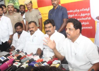 Madurai CPM MP Su Venkatesan speaking to media on June 21, 2026