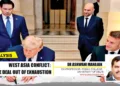 US President Trump signs the US–Iran Peace Agreement at Versailles, France
