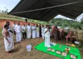 Foundation stone laying ceremony for the natural calamity victims by SevaBharati