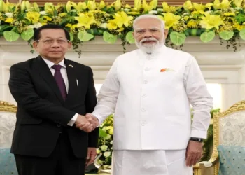 Myanmar President U Min Aung Hlaing and Prime Minister Narendra Modi