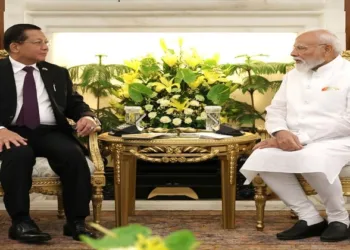 Myanmar President U Min Aung Hlaing and Prime Minister Narendra Modi