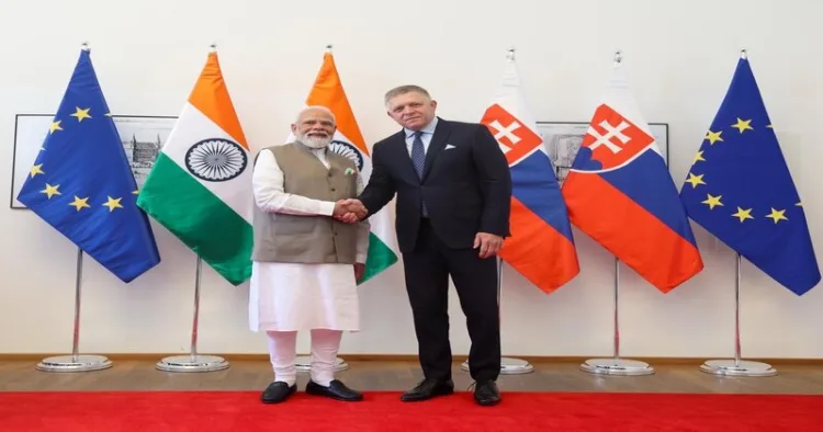 Prime Minister Narendra Modi and his Slovakian counterpart Prime Minister Robert Fico