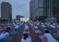 Yoga Day celebrations in Shanghai, China