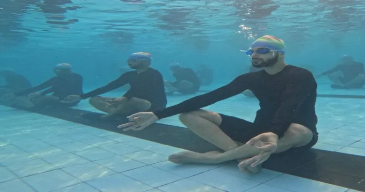 Indian Navy performs yoga underwater