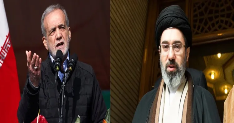 Iran President Masoud Pezeshkian and Supreme Leader Mojtaba Khamenei