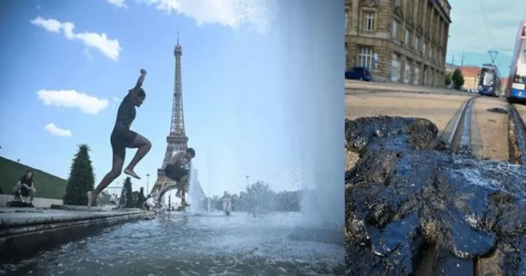 People jump into streams in Paris, unable to bear the heat and railway tracks melting in Germany due to heatwaves