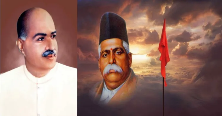 (Left) Dr. Shyama Prasad Mookerjee (Right) of Dr Keshav Baliram Hedgewar