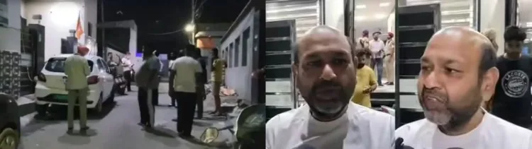 (Left) Petrol bomb hurled at BJP leader’s clinic opposite newly inaugurated RSS office in Bhatinda (Right) BJP leader Dr Tarsem Garg