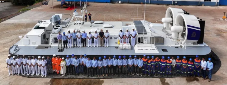 Indian Coast Guard (ICG) team with indigenous Air Cushion Vehicles (ACVs) in Goa on June 18, 2026