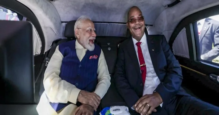 Prime Minister Narendra Modi and Seychelles President Patrick Herminie
