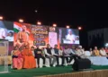 Union Minister for Tourism and Culture Gajendra Singh Shekhawat speaks at the celebrations marking the 150th birth anniversary of Sardar Vallabhbhai Patel in Hyderabad on May 31, 2026.