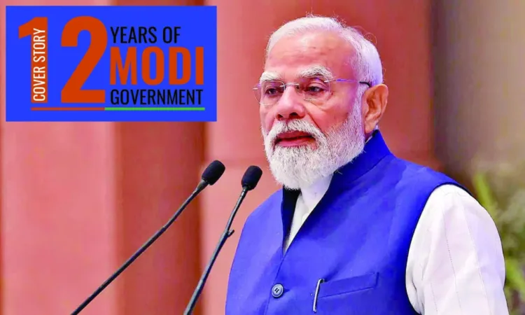 Prime Minister Narendra Modi addressing the NDA leaders meeting, marking his becoming India’s longest-serving elected prime minister and the completion of 12 years of the NDA government, at
Bharat Mandapam, in New Delhi