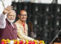 Prime Minister Narendra Modi with Agri Minister Shivraj Singh Chouhan