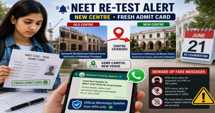 NTA Changes Prayagraj Exam Venue Ahead of NEET UG 2026 Re-Test, Releases New Admit Cards
