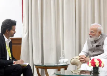 After the conclusion of the 11th Governing Body meeting of NITI Aayog, the Chief Minister of Tamil Nadu, Joseph Vijay, met Prime Minister Narendra Modi in Delhi