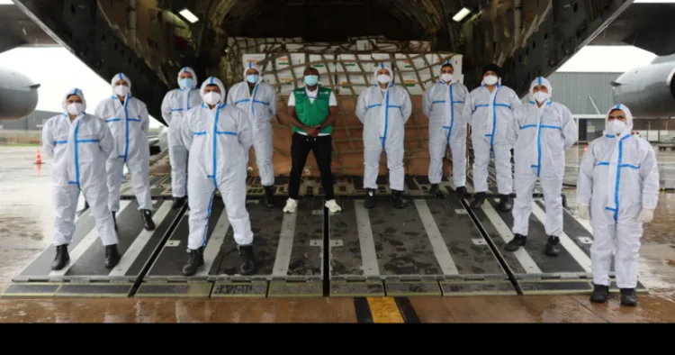 Ebola medical countermeasures that were sent by Bharat arrived at Africa’s Ebola Continental Supply Chain mechanism in Entebbe, Uganda bringing the total to just under 50MT