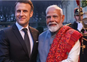 (Left) French President Emmanuel Macron (Right) PM Narendra Modi