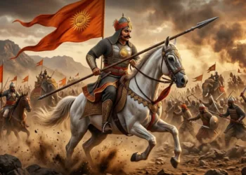 Maharana Pratap at the Battle of Haldighati (This is an AI generated image)