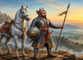 Maharana Pratap with his horse Chetak (This is an AI generated image)
