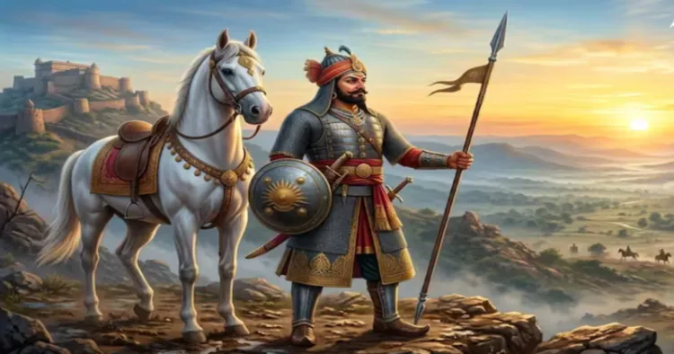 Maharana Pratap with his horse Chetak (This is an AI generated image)