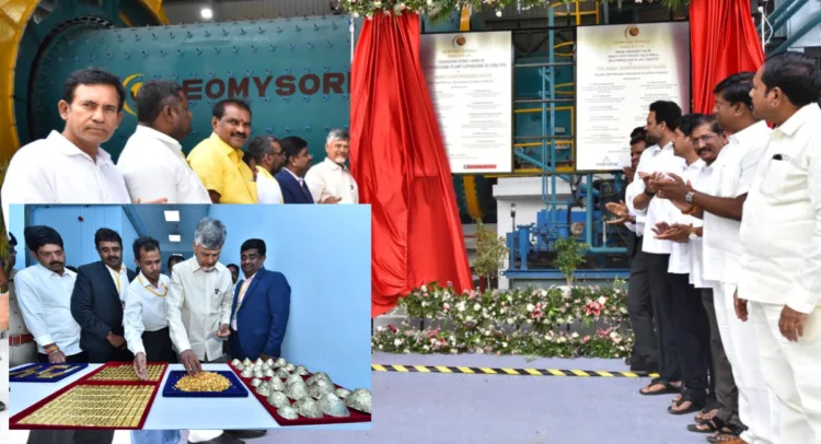 Andhra Pradesh Chief Minister N. Chandrababu Naidu inaugurates the Jonnagiri Gold Mining Project in Kurnool district