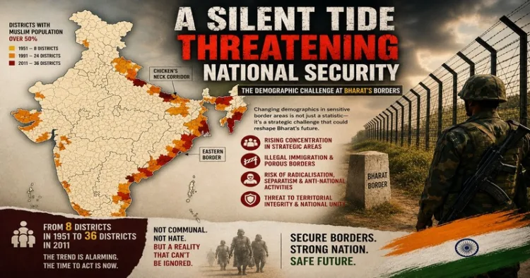 Demographic changes in Bharat’s border districts have raised concerns about migration, security, and social cohesion