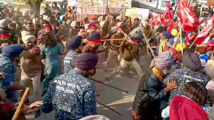 Police in AAP-Ruled state of Punjab lathi charge sit-in protesters