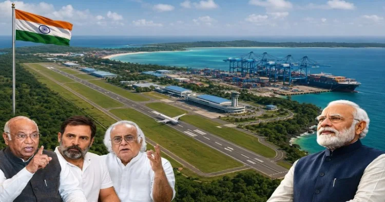 Rahul, Kharge and Jairam vs. India's Great Nicobar Vision (This is an AI generated image)