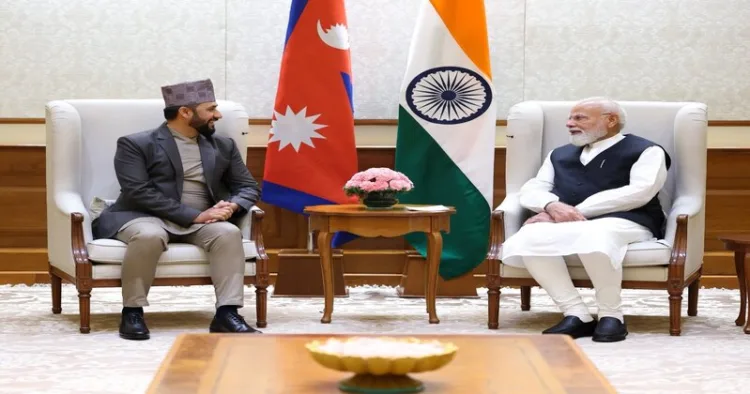 Chairman of the Rastriya Swatantra Party of Nepal Rabi Lamichhane meets PM Modi in New Delhi