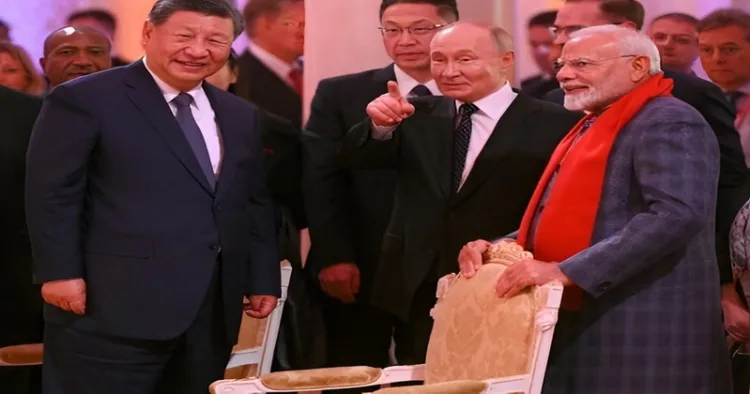 Chinese President Xi Jinping, Russian President Vladimir Putin and Prime Minister Narendra Modi