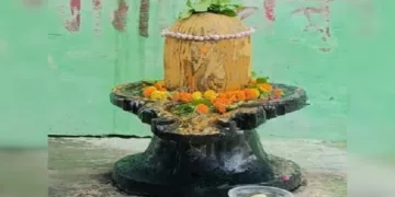 A massive 200-kg Shivling recovered from the waters of the Ganga in Varanasi