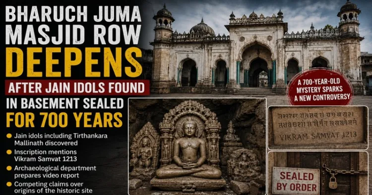 Bharuch Jama Masjid row deepens after discovery of Jain murtis in basement sealed for nearly 700 years
