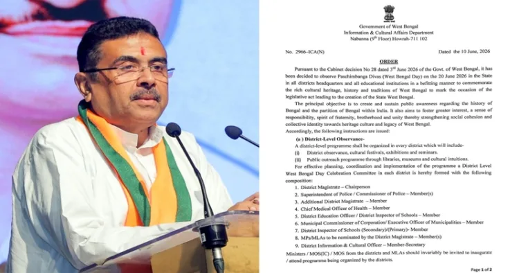West Bengal Chief Minister Suvendu Adhikari (Left)