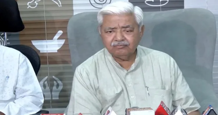 VHP International Working President Alok Kumar addressing the media