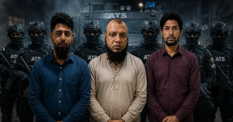 ATS exposed Pakistan linked radical terror network, arrests 3 Islamists ( This is an AI Generated image)
