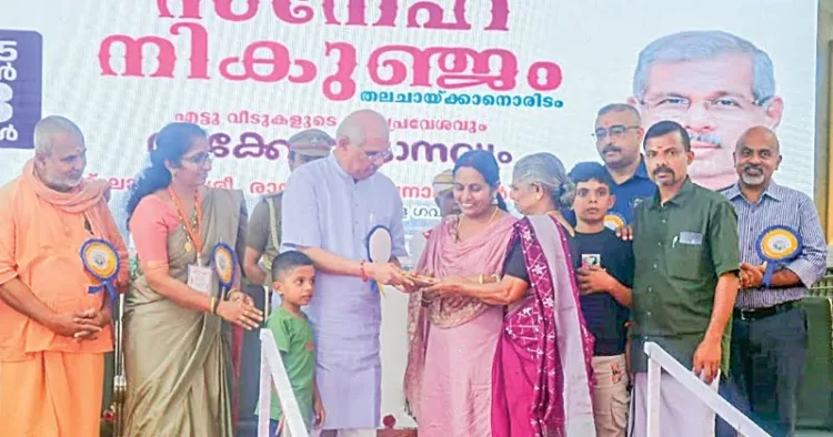 Sewa Bharati reaffirmed its commitment to the displaced families of Wayanad, Kerala, by handing over eight newly constructed homes under the "Sneh Nikunjam"
