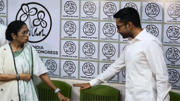 TMC supremo Mamata Banerjee along with party general secretary Abhishek Banerjee