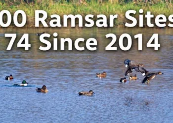 India has achieved a major environmental milestone with 100 Ramsar Sites, including 74 designated since 2014