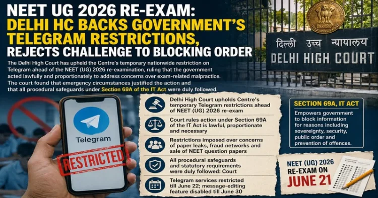 Delhi High Court upholds centre’s temporary Telegram ban ahead of NEET UG 2026 re-exam