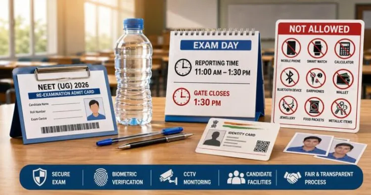 Ahead of the NEET UG 2026 Re-Test on June 21, the NTA has issued key guidelines on reporting time, documents & security checks
