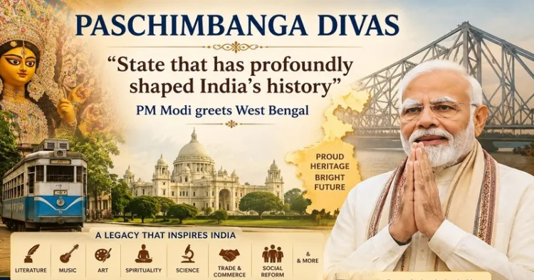 PM Modi extended greetings to the people of West Bengal on the occasion of Paschimbanga Divas