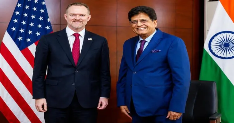 United States Trade Representative Jamieson Greer and Union Commerce and Industry Minister Piyush Goyal