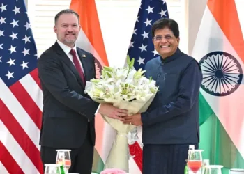 US Trade Representative Jamieson Greer meets Union Minister of Commerce and Industry Piyush Goyal, in New Delhi