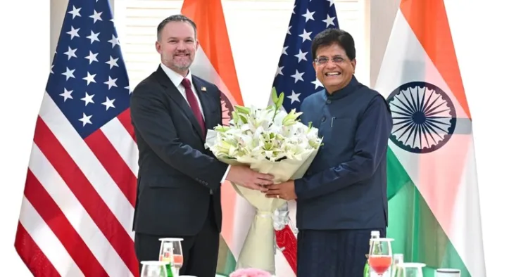 US Trade Representative Jamieson Greer meets Union Minister of Commerce and Industry Piyush Goyal, in New Delhi