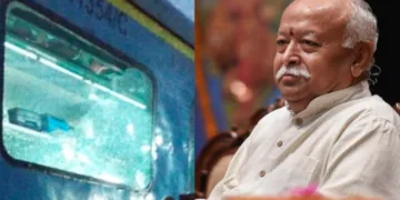 Stones pelted on the train in which RSS Sarsanghchalak Dr Mohan Bhagwat was travelling