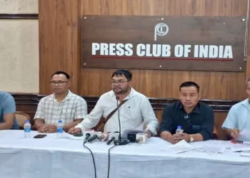 Representatives of the civil society members addressing the media