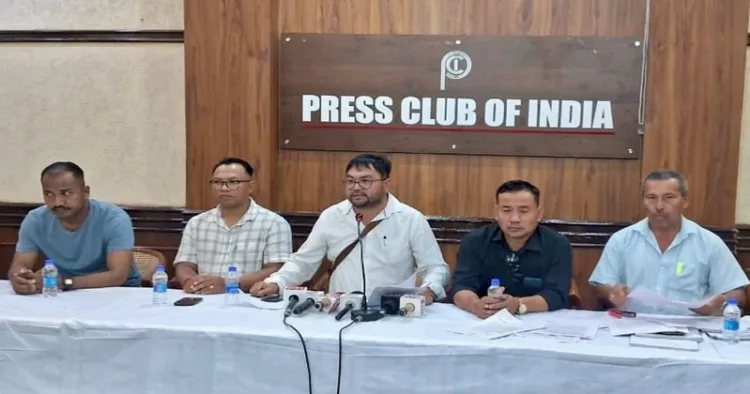 Representatives of the civil society members addressing the media