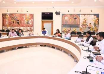 Chief Minister Mohan Charan Majhi chairs the Cabinet meeting at Lok Seva Bhawan in Bhubaneswar on July 1, 2026