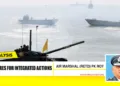 Tri-Services Exercise 2025 was led by the Western Naval Command of the Indian Navy along with the Southern Command of the Indian Army and the South Western Air Command of the Indian Air Force as the principal participating formations